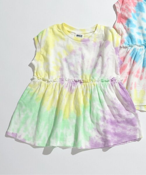 BREEZE(ブリーズ)の「【リンク】タイダイチュニック(チュニック・キッズ・ブルー/グリーン・100/140/130/120/110/90/80)」の1枚目の写真