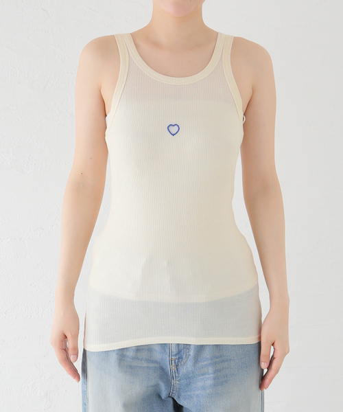 FRAMeWORK（フレームワーク）の「BASERANGE/ベースレンジ HEART TANK（タンクトップ・レディース・アイボリー・FREE）」の3枚目の写真