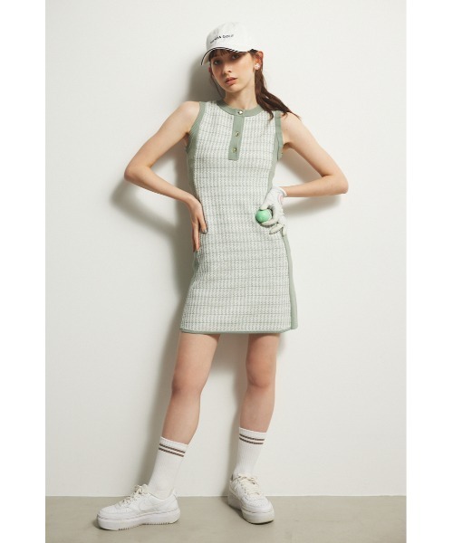 【RIENDA GOLF】ニットツイードOPとバイカラーワンピース RIENDA GOLF】ニットツイードOPとバイカラーワンピース RIENDA GOLF