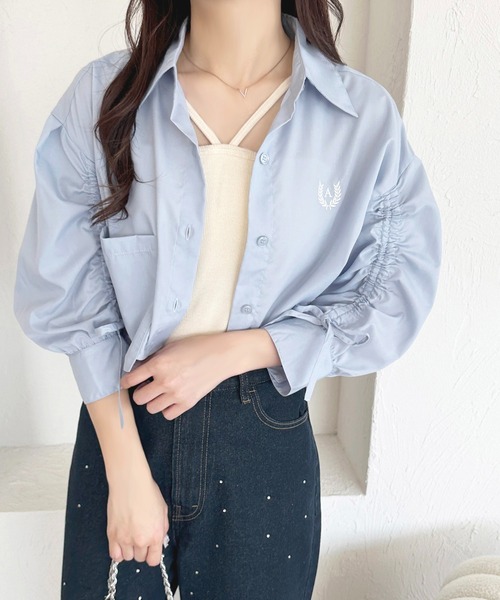 apres jour（アプレジュール）の「エンブレム２WAYタイシャツ【ZOZOTOWN限定アイテム】（シャツ/ブラウス・レディース・グレー/オフホワイト/サックスブルー・X-LARGE/フリー）」の10枚目の写真