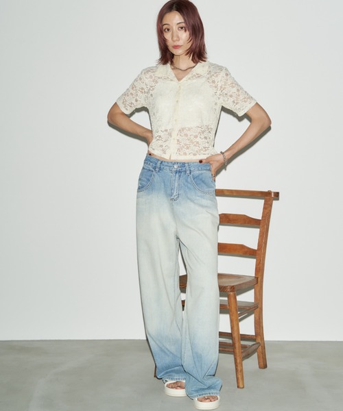 Auntie Rosa Holiday（アンティローザホリデー）の「レースショートスリーブシャツ（シャツ/ブラウス・レディース・ブラック/アイボリー・FREE）」の8枚目の写真