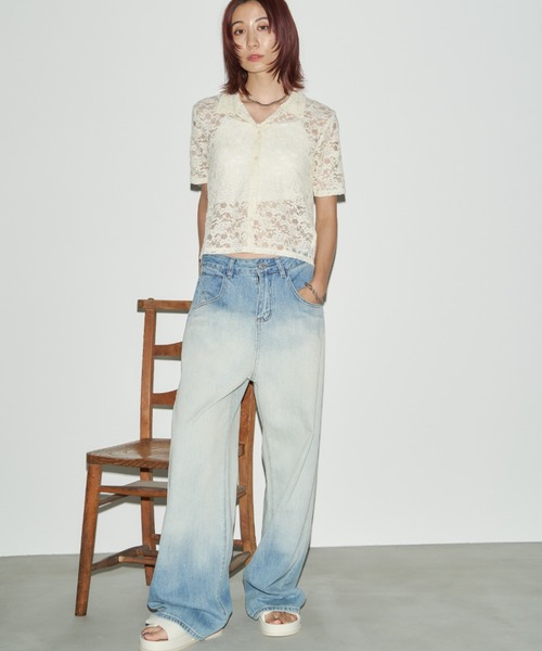 Auntie Rosa Holiday（アンティローザホリデー）の「レースショートスリーブシャツ（シャツ/ブラウス・レディース・ブラック/アイボリー・FREE）」の9枚目の写真