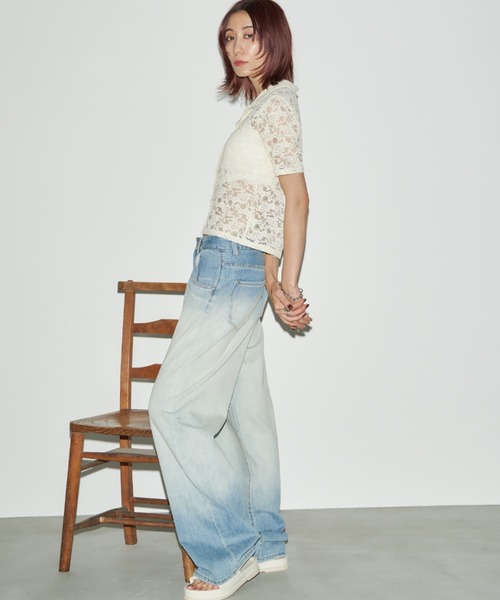 Auntie Rosa Holiday（アンティローザホリデー）の「レースショートスリーブシャツ（シャツ/ブラウス・レディース・ブラック/アイボリー・FREE）」の11枚目の写真