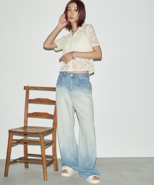 Auntie Rosa Holiday（アンティローザホリデー）の「レースショートスリーブシャツ（シャツ/ブラウス・レディース・ブラック/アイボリー・FREE）」の13枚目の写真