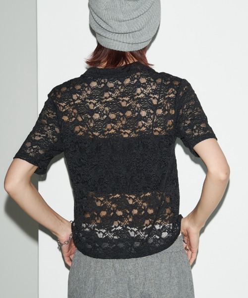Auntie Rosa Holiday（アンティローザホリデー）の「レースショートスリーブシャツ（シャツ/ブラウス・レディース・ブラック/アイボリー・FREE）」の20枚目の写真