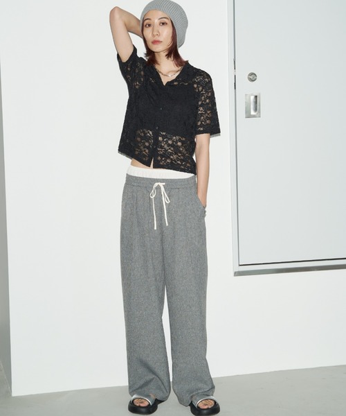 Auntie Rosa Holiday（アンティローザホリデー）の「レースショートスリーブシャツ（シャツ/ブラウス・レディース・ブラック/アイボリー・FREE）」の21枚目の写真