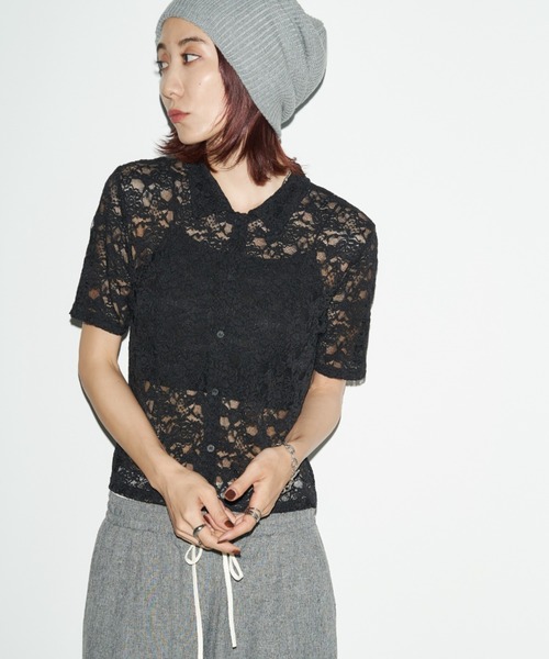 Auntie Rosa Holiday（アンティローザホリデー）の「レースショートスリーブシャツ（シャツ/ブラウス・レディース・ブラック/アイボリー・FREE）」の17枚目の写真