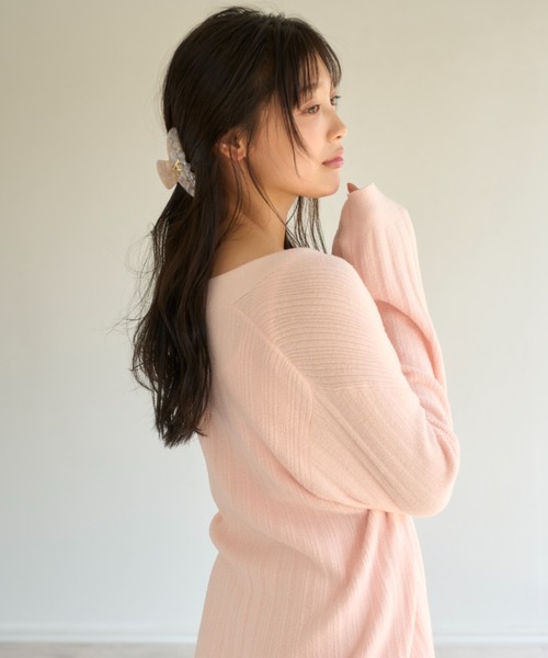 SNIDEL HOME（スナイデルホーム）の「【Creamy Touch】カーディガン（ルームウェア/パジャマ・レディース・サーモンピンク/ダークグレー/アイボリー・FREE）」の6枚目の写真