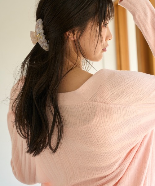 SNIDEL HOME（スナイデルホーム）の「【Creamy Touch】カーディガン（ルームウェア/パジャマ・レディース・サーモンピンク/ダークグレー/アイボリー・FREE）」の7枚目の写真