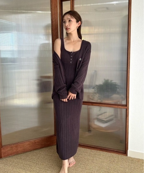 SNIDEL HOME（スナイデルホーム）の「【Creamy Touch】カーディガン（ルームウェア/パジャマ・レディース・サーモンピンク/ダークグレー/アイボリー・FREE）」の11枚目の写真