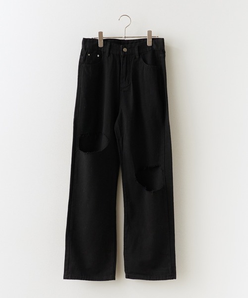 セール】Cut Out Straight Denim Pants / カットアウト