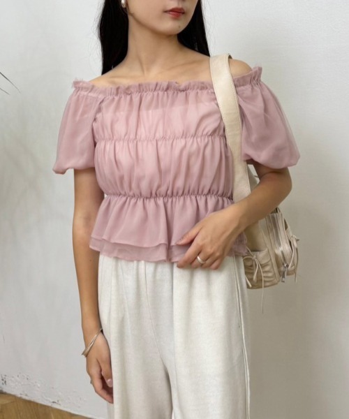 one after another NICE CLAUP（ワンアフターアナザーナイスクラップ）の「バックレースアップ2wayブラウス（シャツ/ブラウス・レディース・ブラック/オフホワイト/ピンク/ブルー・FREE）」の20枚目の写真