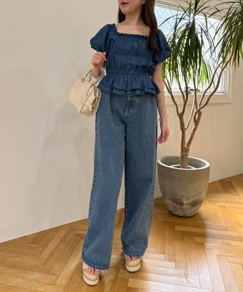 one after another NICE CLAUP（ワンアフターアナザーナイスクラップ）の「バックレースアップ2wayブラウス（シャツ/ブラウス・レディース・ブラック/オフホワイト/ピンク/ブルー・FREE）」の12枚目の写真