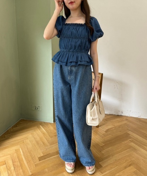 one after another NICE CLAUP（ワンアフターアナザーナイスクラップ）の「バックレースアップ2wayブラウス（シャツ/ブラウス・レディース・ブラック/オフホワイト/ピンク/ブルー・FREE）」の11枚目の写真