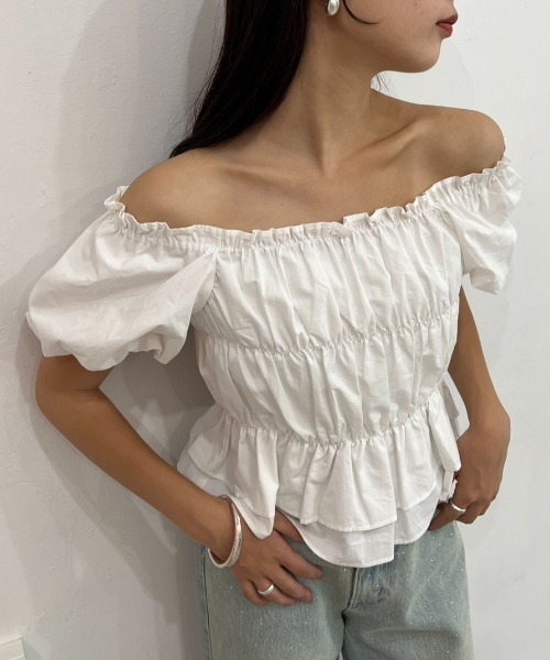 one after another NICE CLAUP（ワンアフターアナザーナイスクラップ）の「バックレースアップ2wayブラウス（シャツ/ブラウス・レディース・ブラック/オフホワイト/ピンク/ブルー・FREE）」の17枚目の写真