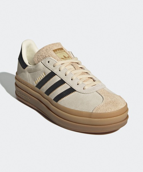 adidas(アディダス)の「adidas/アディダス GAZELLE BOLD W スニーカー(スニーカー・メンズ・グレー×ホワイト/ベージュ/クリーム/ピンク/ブラック・25/24.5/24/23.5/23/26/26.5/27/27.5/28)」の4枚目の写真
