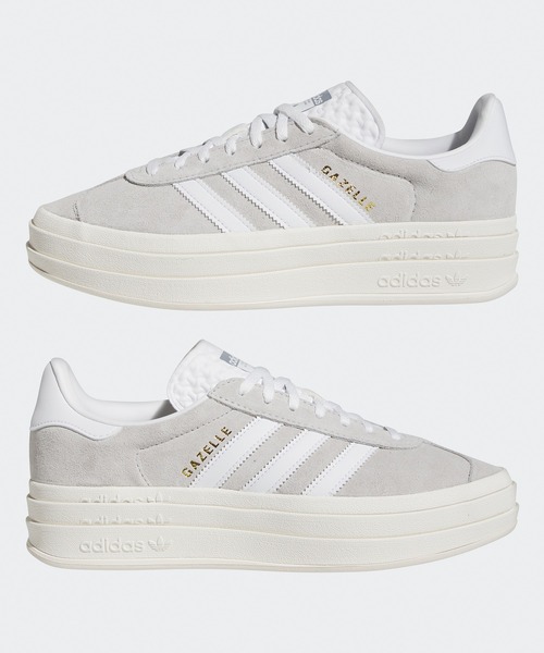adidas(アディダス)の「adidas/アディダス GAZELLE BOLD W スニーカー(スニーカー・メンズ・グレー×ホワイト/ベージュ/クリーム/ピンク/ブラック・25/24.5/24/23.5/23/26/26.5/27/27.5/28)」の11枚目の写真