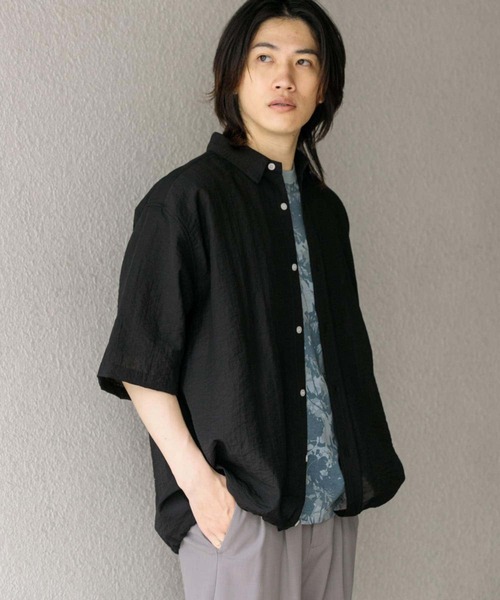 SENSE OF PLACE by URBAN RESEARCH(センスオブプレイスバイアーバンリサーチ)の「ドローコードレギュラーカラーシャツ(シャツ/ブラウス・メンズ・パープル/チャコールグレー/ブラック・LARGE/MEDIUM)」の9枚目の写真