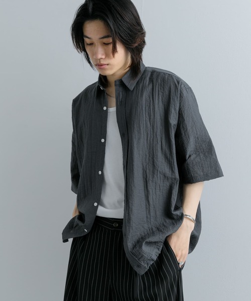 SENSE OF PLACE by URBAN RESEARCH(センスオブプレイスバイアーバンリサーチ)の「ドローコードレギュラーカラーシャツ(シャツ/ブラウス・メンズ・パープル/チャコールグレー/ブラック・LARGE/MEDIUM)」の17枚目の写真