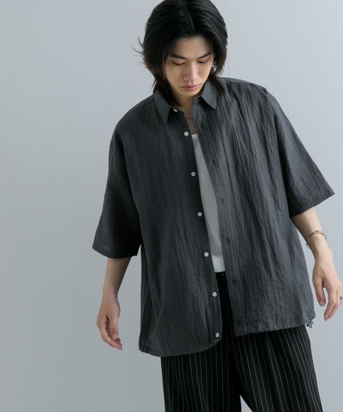 SENSE OF PLACE by URBAN RESEARCH(センスオブプレイスバイアーバンリサーチ)の「ドローコードレギュラーカラーシャツ(シャツ/ブラウス・メンズ・パープル/チャコールグレー/ブラック・LARGE/MEDIUM)」の20枚目の写真