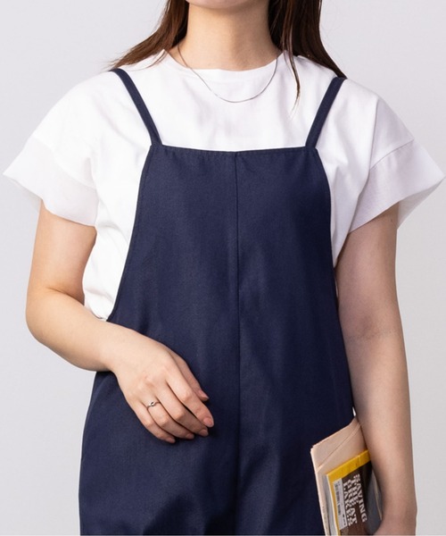 HusHusH(ハッシュアッシュ)の「HusHusH ハッシュアッシュ シルケット 袖切り替え Tシャツ(Tシャツ/カットソー・レディース・ホワイト/ベージュ/ブラック・M/L)」の2枚目の写真