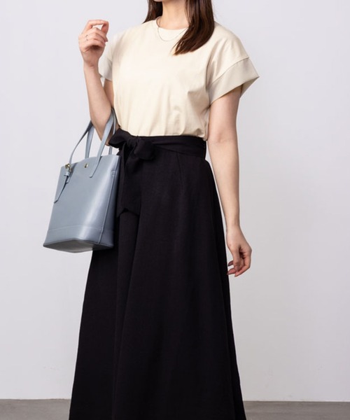 HusHusH(ハッシュアッシュ)の「HusHusH ハッシュアッシュ シルケット 袖切り替え Tシャツ(Tシャツ/カットソー・レディース・ホワイト/ベージュ/ブラック・M/L)」の8枚目の写真