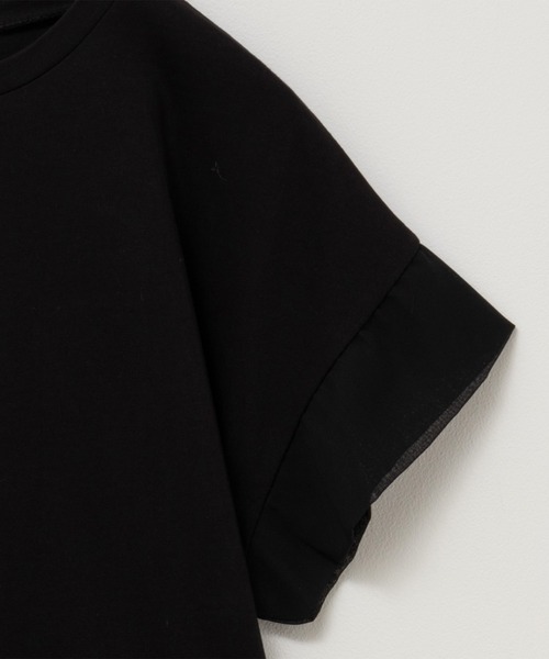 HusHusH(ハッシュアッシュ)の「HusHusH ハッシュアッシュ シルケット 袖切り替え Tシャツ(Tシャツ/カットソー・レディース・ホワイト/ベージュ/ブラック・M/L)」の13枚目の写真
