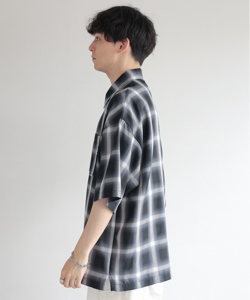 RAGEBLUE（レイジブルー）の「オンブレチェック/レギュラーカラーオーバーサイズシャツ（シャツ/ブラウス・メンズ・ネイビー/マスタード/ライトブルー/ブラック・MEDIUM/LARGE）」の22枚目の写真