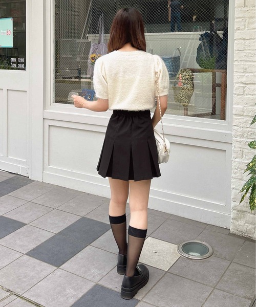 INGNI（イング）の「ロゴ刺しゅうフェザー半袖ニット（ニット/セーター・レディース・ピンク系2/グレー×ホワイト/ホワイト×ブラック/ブラック×ホワイト・M）」の13枚目の写真