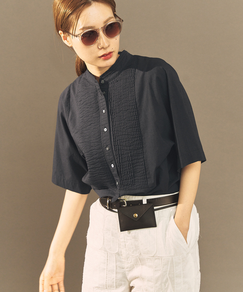 FRAMeWORK（フレームワーク）の「OUT OF FRAMe Khadi pintuck シャツ（シャツ/ブラウス・レディース・スミクロ/ホワイト・FREE）」の7枚目の写真