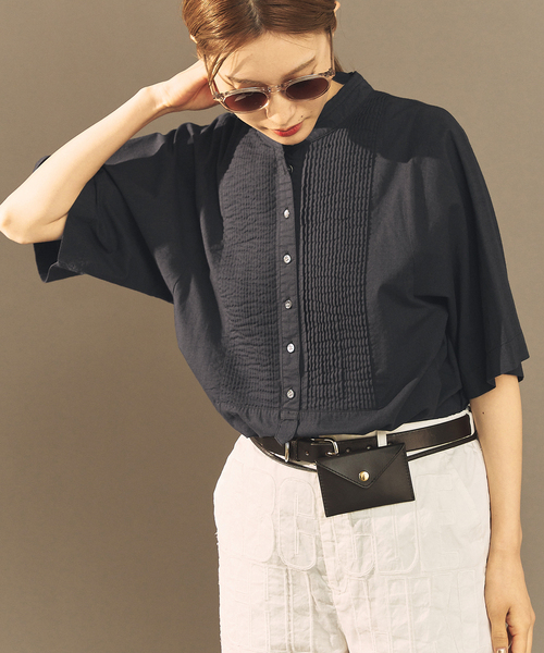 FRAMeWORK（フレームワーク）の「OUT OF FRAMe Khadi pintuck シャツ（シャツ/ブラウス・レディース・スミクロ/ホワイト・FREE）」の8枚目の写真