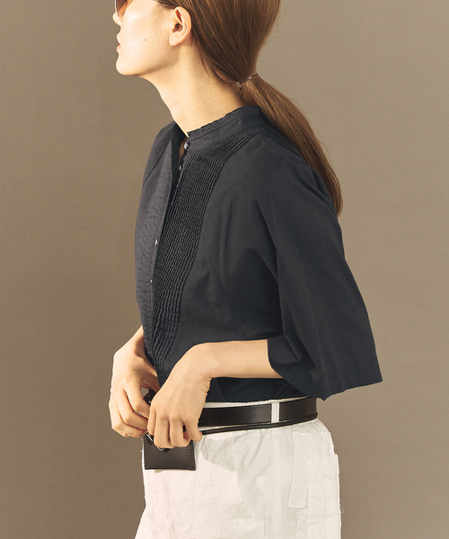 FRAMeWORK（フレームワーク）の「OUT OF FRAMe Khadi pintuck シャツ（シャツ/ブラウス・レディース・スミクロ/ホワイト・FREE）」の9枚目の写真