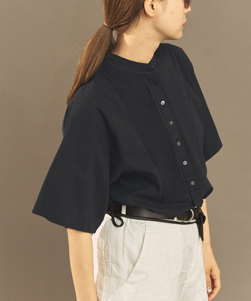 FRAMeWORK（フレームワーク）の「OUT OF FRAMe Khadi pintuck シャツ（シャツ/ブラウス・レディース・スミクロ/ホワイト・FREE）」の10枚目の写真