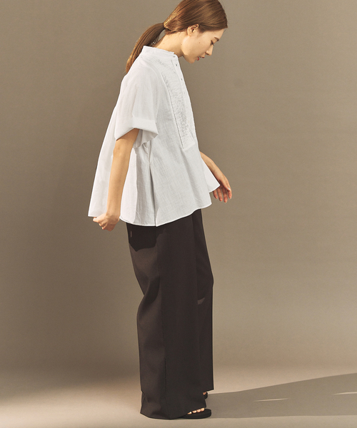 FRAMeWORK（フレームワーク）の「OUT OF FRAMe Khadi pintuck シャツ（シャツ/ブラウス・レディース・スミクロ/ホワイト・FREE）」の14枚目の写真