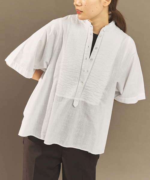 FRAMeWORK（フレームワーク）の「OUT OF FRAMe Khadi pintuck シャツ（シャツ/ブラウス・レディース・スミクロ/ホワイト・FREE）」の16枚目の写真