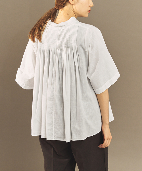 FRAMeWORK（フレームワーク）の「OUT OF FRAMe Khadi pintuck シャツ（シャツ/ブラウス・レディース・スミクロ/ホワイト・FREE）」の18枚目の写真
