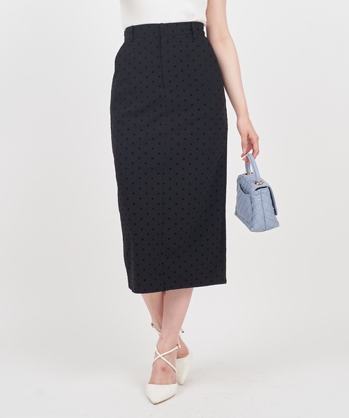 ROYAL PARTY（ロイヤルパーティー）の「スリットファスナードットタイトスカート（スカート・レディース・グレー/ブラック/その他1・FREE）」の22枚目の写真