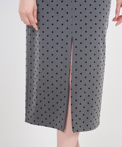 ROYAL PARTY（ロイヤルパーティー）の「スリットファスナードットタイトスカート（スカート・レディース・グレー/ブラック/その他1・FREE）」の14枚目の写真