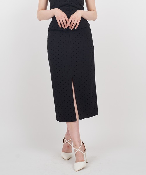 ROYAL PARTY（ロイヤルパーティー）の「スリットファスナードットタイトスカート（スカート・レディース・グレー/ブラック/その他1・FREE）」の21枚目の写真