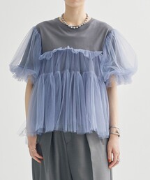 VIVIANO | 【VIVIANO/ヴィヴィアーノ】《STUDIOUS別注》Tulle Lyered T-shirt/チュールレイヤードTシャツ(Tシャツ/カットソー)