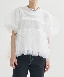 VIVIANO | 【VIVIANO/ヴィヴィアーノ】《STUDIOUS別注》Tulle Lyered T-shirt/チュールレイヤードTシャツ(Tシャツ/カットソー)