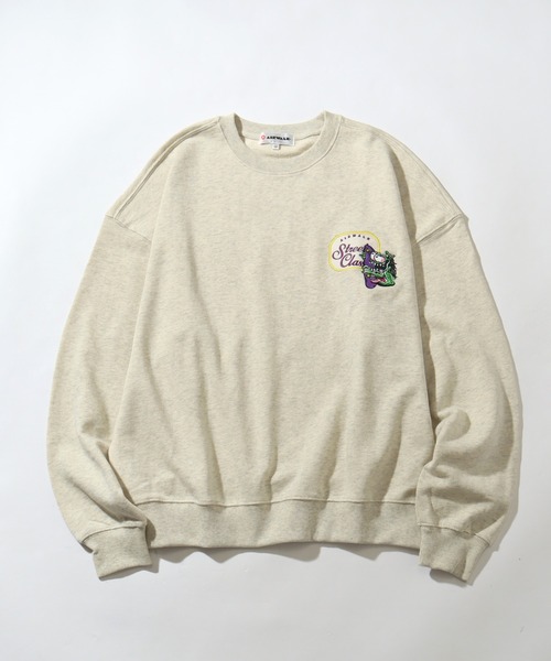 AIRWALK（エアウォーク）の「【AIRWALK/エアウォーク】裏毛 ワッペン刺繍 クルーネック スウェット トレーナー（スウェット・メンズ・オートミール/ダークパープル/ダークブルー/スミクロ・M/L/LL）」の16枚目の写真