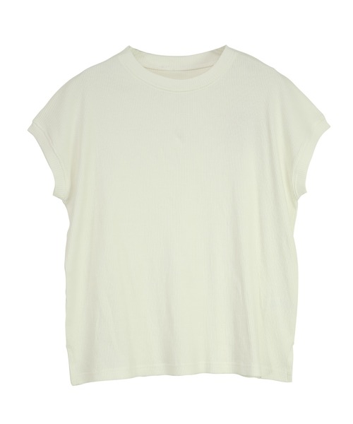 and it_(アンドイット)の「リブフレンチスリーブシンプルカットソー(Tシャツ/カットソー・レディース・オフホワイト/ブラック/グレイッシュベージュ/ベージュ/ネイビー・M/L)」の16枚目の写真