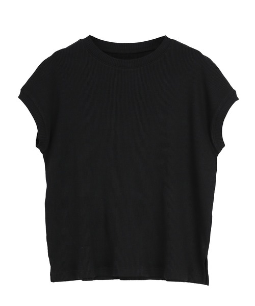 and it_(アンドイット)の「リブフレンチスリーブシンプルカットソー(Tシャツ/カットソー・レディース・オフホワイト/ブラック/グレイッシュベージュ/ベージュ/ネイビー・M/L)」の17枚目の写真