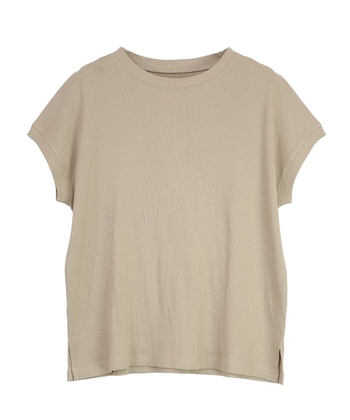 and it_(アンドイット)の「リブフレンチスリーブシンプルカットソー(Tシャツ/カットソー・レディース・オフホワイト/ブラック/グレイッシュベージュ/ベージュ/ネイビー・M/L)」の18枚目の写真