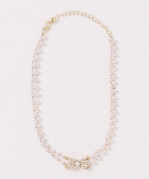 apres jour（アプレジュール）の「【apres jour×ARIAZ】2連パールリボンチョーカー（チョーカー・レディース・シルバー・FREE）」の3枚目の写真