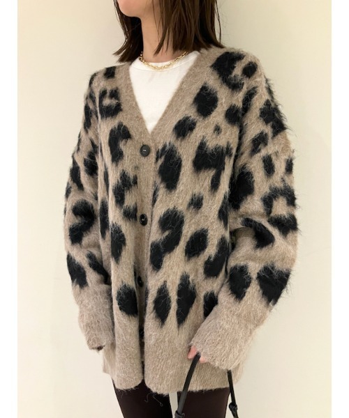 Mila Owen（ミラオーウェン）の「ストレートシャギーテキスタイルカーディガン（カーディガン/ボレロ・レディース・チェック/レオパード・FREE）」の2枚目の写真