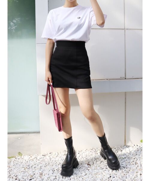 EVRIS(エヴリス)の「ハイウエストミニスカート(スカート・レディース・ブラック/グレー・SMALL/MEDIUM)」の7枚目の写真