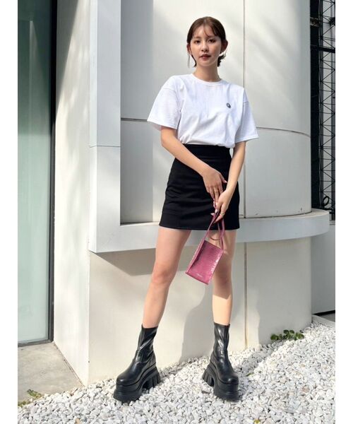 EVRIS(エヴリス)の「ハイウエストミニスカート(スカート・レディース・ブラック/グレー・SMALL/MEDIUM)」の5枚目の写真