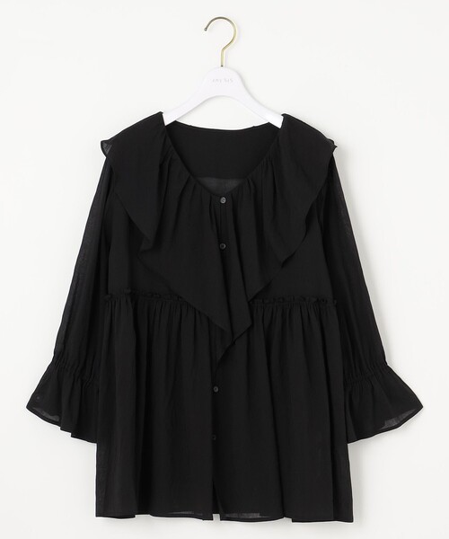 ANY SIS(エニィスィス)の「【洗える】シアーヴィンテージライクラッフル ブラウス(シャツ/ブラウス・レディース・ダークブラウン系/ブラック系/アイボリー系・2)」の12枚目の写真